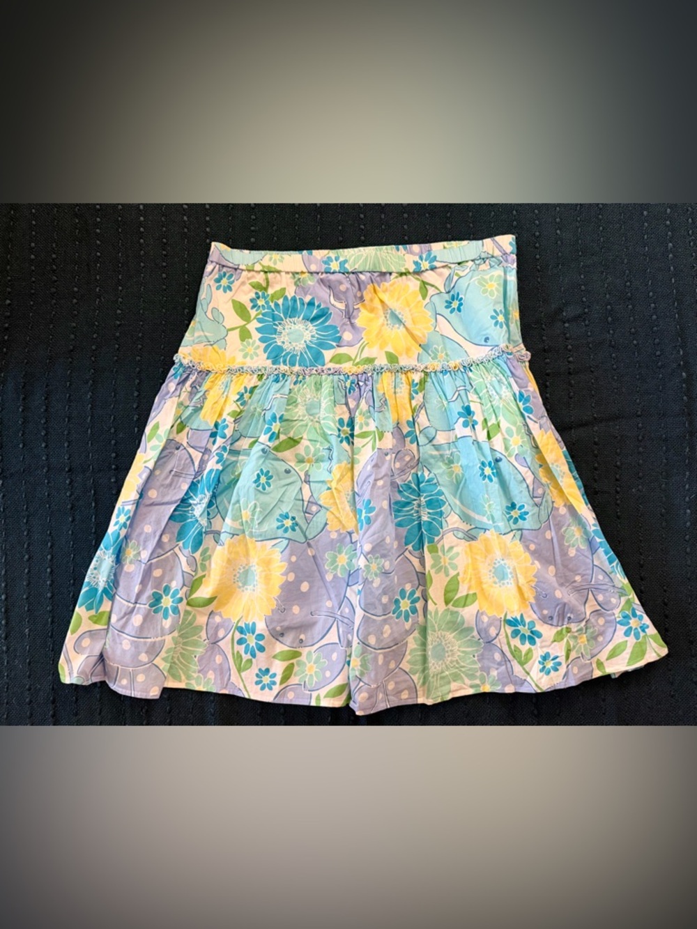 Vintage Lilly Pulitzer Size Large Floral Cotton Mini Skirt